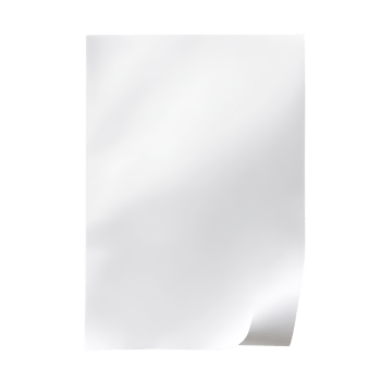A curled transparent sheet of paper lying against a plain transparent background featuring soft lighting and minimal distractions, transparent sheet of paper on transparent backgroundfile png
