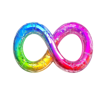 A vibrant rainbow infinity sign on a clean transparent background illustrating unity and continuity, rainbow infinity sign transparent background png