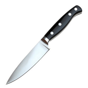 A sharp kitchen knife resting on a transparent background, ideal for home cooking tasks and food preparation, Real sharp kitchen knife tool home use hardware on transparent background file png