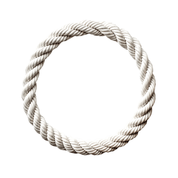 White rope in a circle isolated on transparent background png