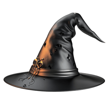Witch hat with a pointy shape and details png