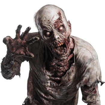 A terrifying zombie stands out against a plain transparent background, captivating horror fans everywhere, Scary Zombie transparent background png