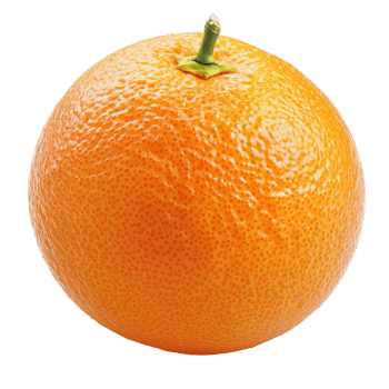 Fresh ripe orange isolated on a pure transparent background highlighting its texture and natural color, Ripe orange isolated on transparent background png