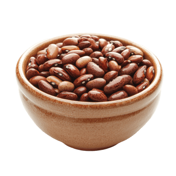 A bowl of assorted beans isolated against a transparent background for culinary use, beans in a bowl isolated on transparent background png