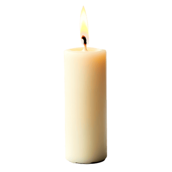 A solitary transparent candle with a warm flame glowing against a clean transparent backdrop, creating a peaceful atmosphere, transparent candle with flame isolated on transparent background png