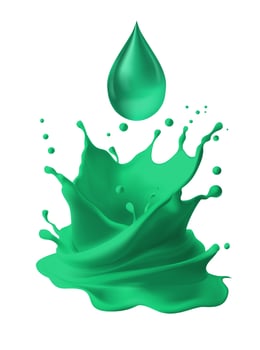 Green paint splash isolated on white background vector