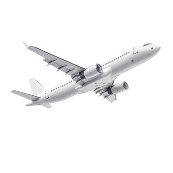 Aerial view of a realistic airplane flying against a transparent background with detailed features and design elements, Flying airplane Isolated, 3D realistic vehicle in transparent, 3d airplane, 3d png