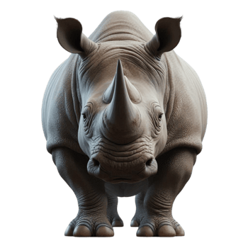 a beautiful rhinoceros on transparent png