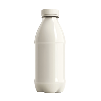 Transparent milk bottle on a neutral background showcasing fresh dairy product packaging design, Milk or juice packaging isolated Stock Illustration png
