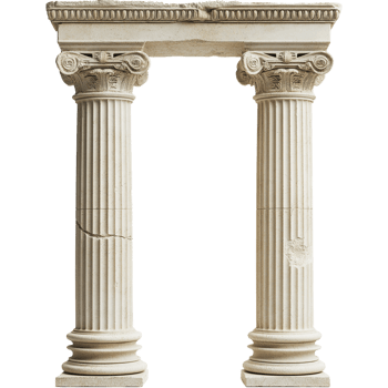 Isolated Ancient Greek Column with Classic Arch Design png