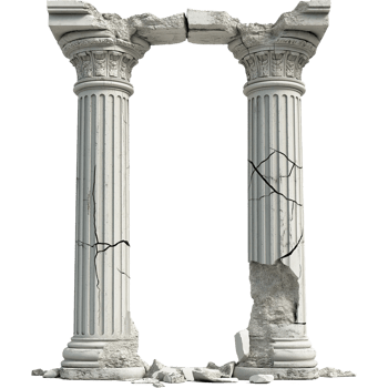 Ancient Greek column isolated, classic arch illustration png