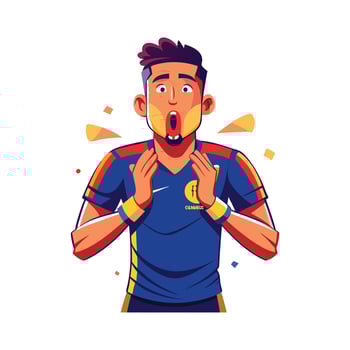 Football Player Blowing Kisses to Crowd Icon vector