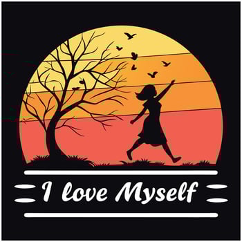Self-Love and Freedom T-Shirt - Dancing Woman at Sunset vector