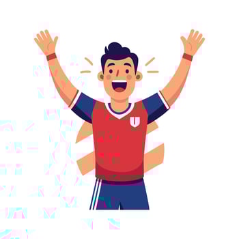 Football Player Goal Celebration Moment vector