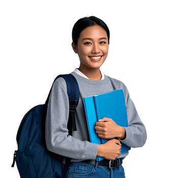 Confident Student Holding Books And Wearing Backpack With Smile On A Transparent Background png