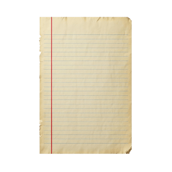 Vintage Lined Paper Sheet On A Transparent Background png