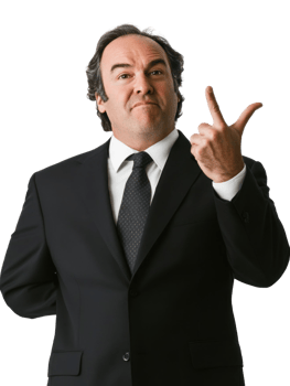 A man in a suit and tie making the peace sign png