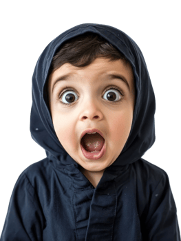 A young boy in a hoodie with his mouth open png