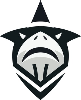 the logo of a black and white shark vector