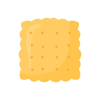 Square Cracker Biscuit Snack Food in Cute Cartoon Illustration vector