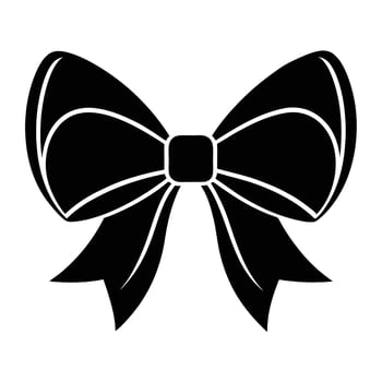 a black and white illustration of a bow vector
