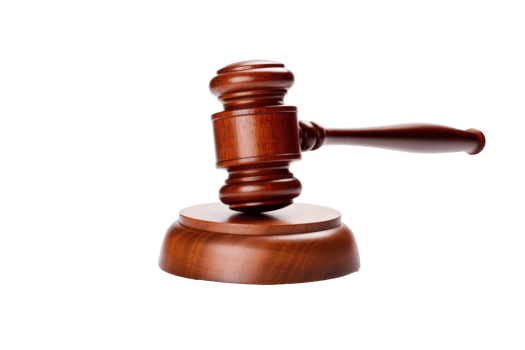 Legal Authority Symbol 3D Gavel Isolated on Transparent Background High Resolution png