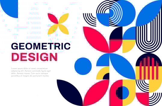 Business poster, abstract geometric shapes pattern vector