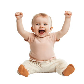 Happy Celebrating Baby Throwing Arms Up, Cut Out png