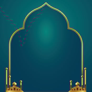 Decorative frame for islamic background with gold frame color vector