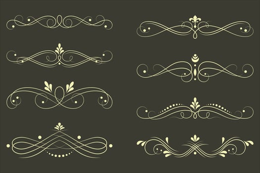 Set of decorative vintage elements vector