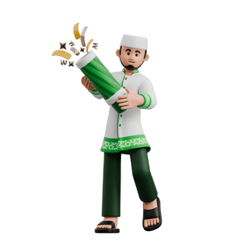 Muslim Man Holding Fireworks png