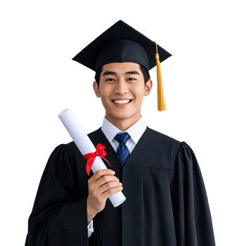 Smiling Graduate Wearing A Cap And Gown Holding Diploma With Pride Transparent Background png