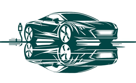 Electric car logo illustration vector
