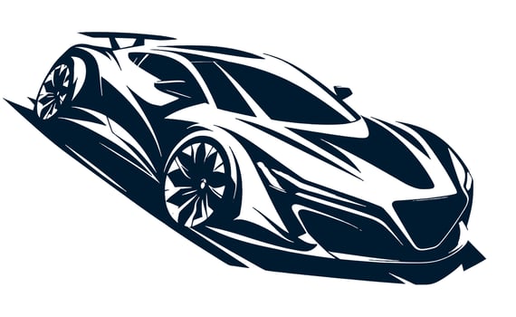 A racing sports car illustration on a white. vector
