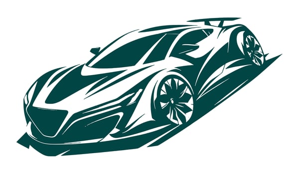 A sports car illustration on a white. vector