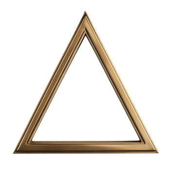 Luxury Gold Triangle Picture Frame with Metallic Shine Isolated on Transparent Background png