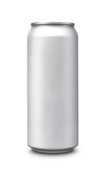 Blank aluminum can standing on transparent background png