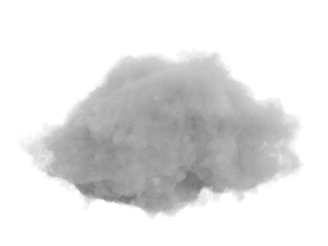 White fluffy cloud with misty edges, transparent background. png