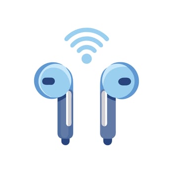 Charming Wireless Earbuds Icon for Artistic Use vector