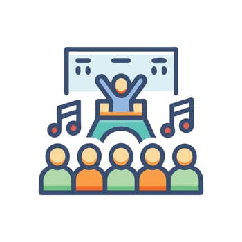 Concert Crowd Icon for Events vector
