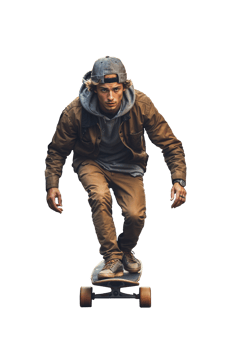 urban hipster on the street on a skateboard png
