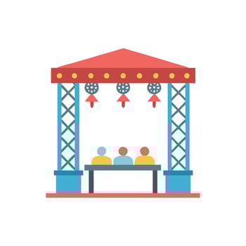 Stylish Festival Stage Icon vector