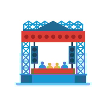 Modern Festival Stage Icon for Music vector