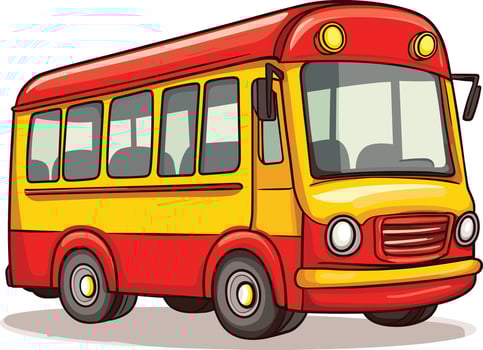 child school bus on white background vector