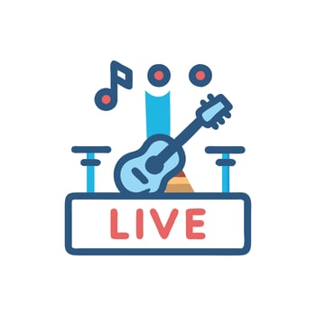 Stylish Live Acoustic Icon for Gatherings vector
