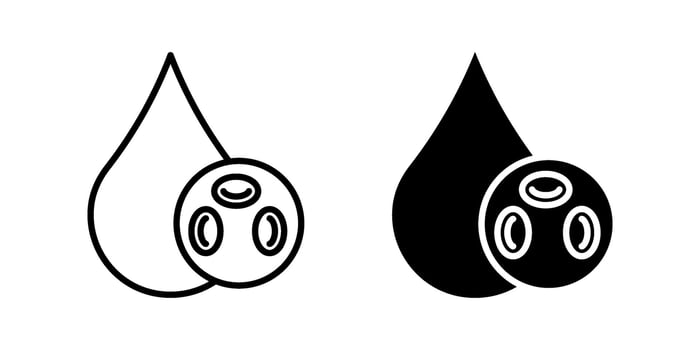 Blood Cells Icon set. Symbol isolated white background. illustration. color editable. vector