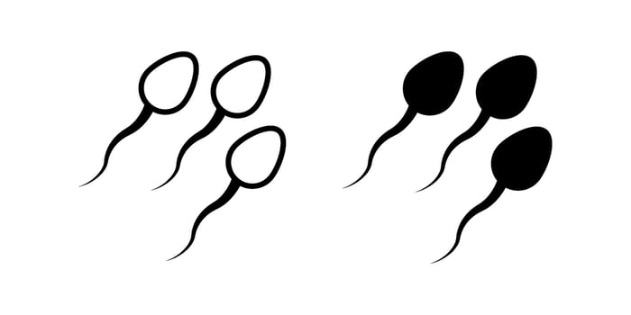 Sperm Icon set Symbol isolated white background. illustration. color editable. vector