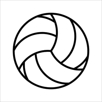 Volleyball1 with motion. Simple line icon. Isolate on white background. . vector