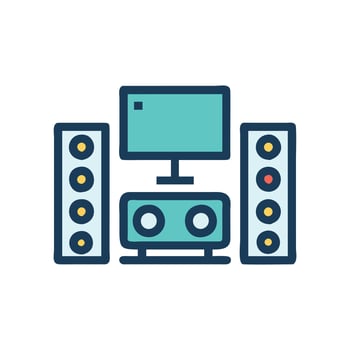Surround Sound System Icon for Audio vector