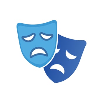 Icon for Theatrical Tragedy Masks vector